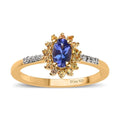 AAA Tanzanite, Multi Gemstone Sunburst Ring in Vermeil YG Over Sterling Silver (Size 7.0) 0.75 ctw - Sticky add to cart bar