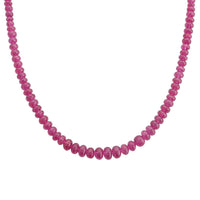 Iliana 18K Yellow Gold AAAA Montepuez Ruby Beaded Graduated Necklace 18 Inches 70.00 ctw