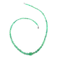 Certified & Appraised Rhapsody 950 Platinum AAAA Kagem Zambian Emerald Beaded Graduation Necklace (18 Inches) 80.00 ctw.
