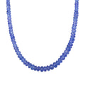 Rhapsody 950 Platinum AAAA Tanzanite Beaded Graduated Necklace 18 Inches 60.00 ctw - Sticky add to cart bar
