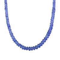 Rhapsody 950 Platinum AAAA Tanzanite Beaded Graduated Necklace 18 Inches 60.00 ctw