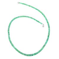 Certified & Appraised Rhapsody 950 Platinum AAAA Kagem Zambian Emerald Beaded Graduation Necklace (18 Inches) 70.00 ctw