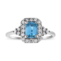 Cambodian Blue Zircon, Moissanite Halo Ring in Platinum Over Sterling Silver (Size 9.0) 1.75 ctw