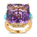 Premium Moroccan Amethyst, Multi Gemstone Ring in Vermeil YG Over Sterling Silver (Size 7.0) 26.90 ctw - Sticky add to cart bar
