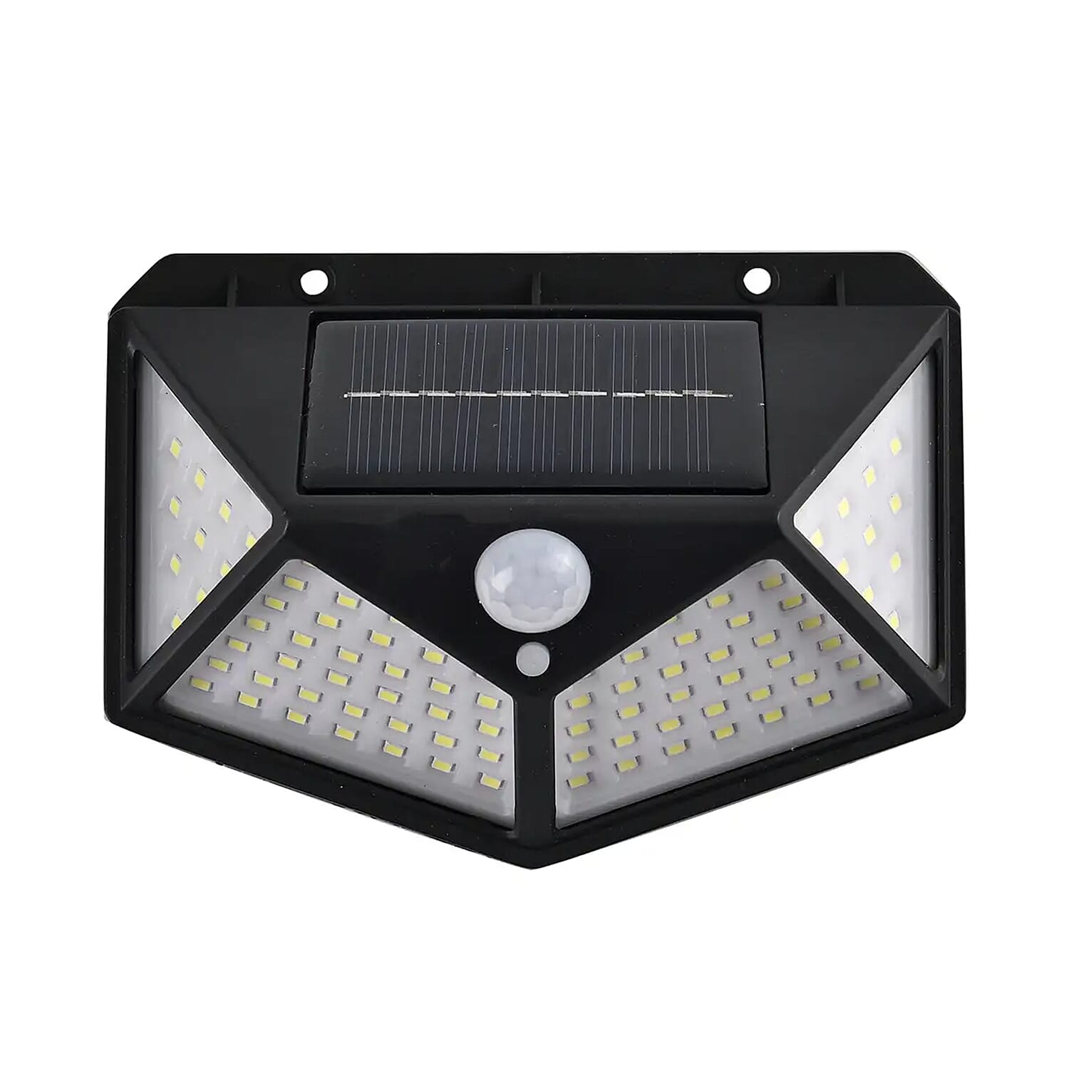 Black 2 Pack Solar Motion Sensor 100LED Wall Lamp