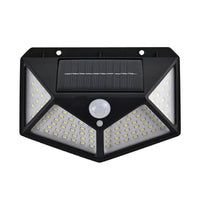 Black 2 Pack Solar Motion Sensor 100LED Wall Lamp