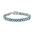 Cambodian Blue Zircon Tennis Bracelet in Platinum Over Sterling Silver (6.50 In) 23.90 ctw - Sticky add to cart bar
