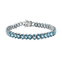 Cambodian Blue Zircon Tennis Bracelet in Platinum Over Sterling Silver (6.50 In) 23.90 ctw