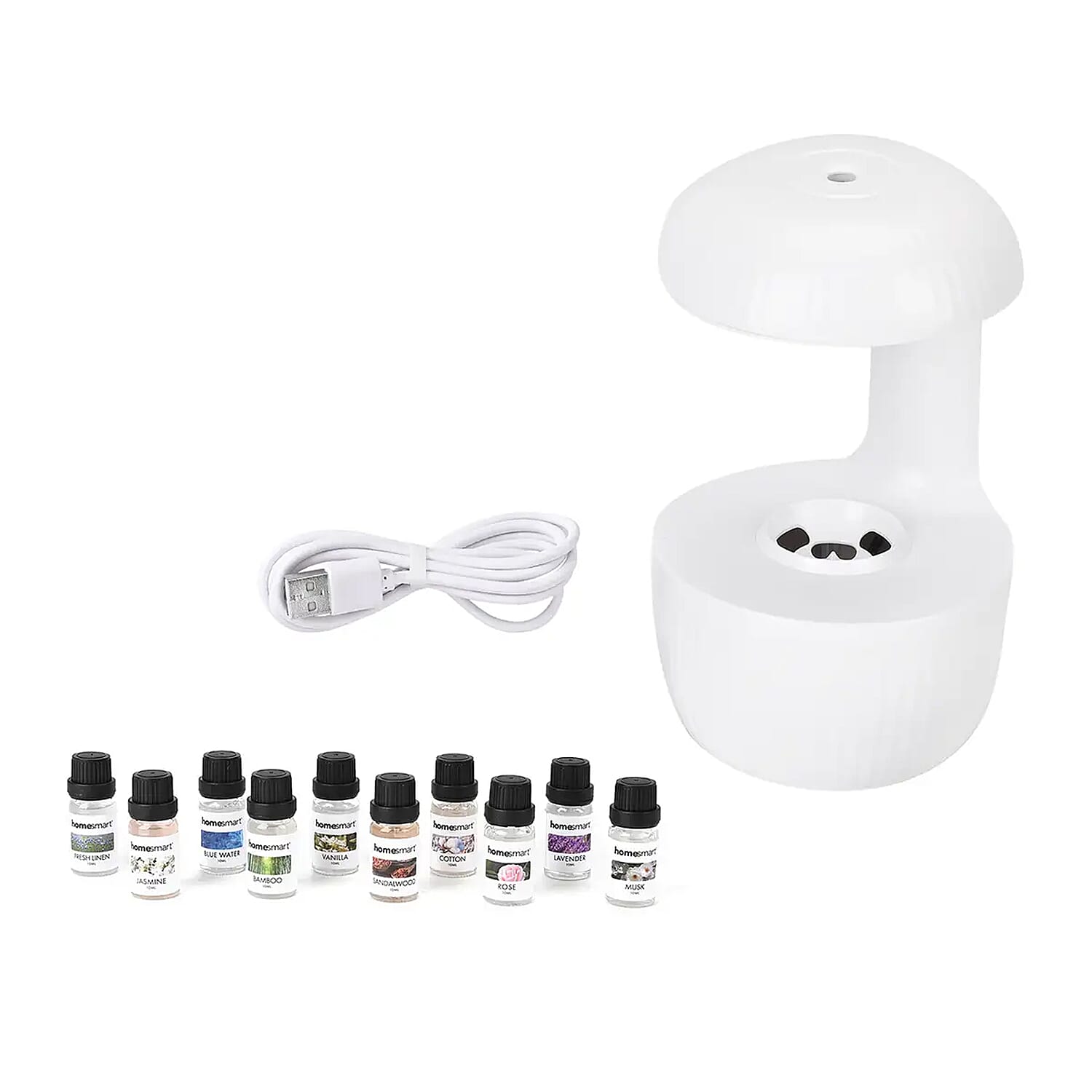 Homesmart Portable Aroma Humidifier with 10 Essential Oil (500ml Capacity)