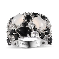 Multi Gemstone Ring in Rhodium Over Sterling Silver (Size 10.0) 7.85 ctw