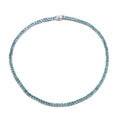 Cambodian Blue Zircon Tennis Necklace 18 Inches in Platinum Over Sterling Silver 45.60 ctw - Sticky add to cart bar