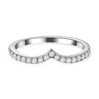 Moissanite 0.25 ctw Ring in Platinum Over Sterling Silver (Size 11.5)