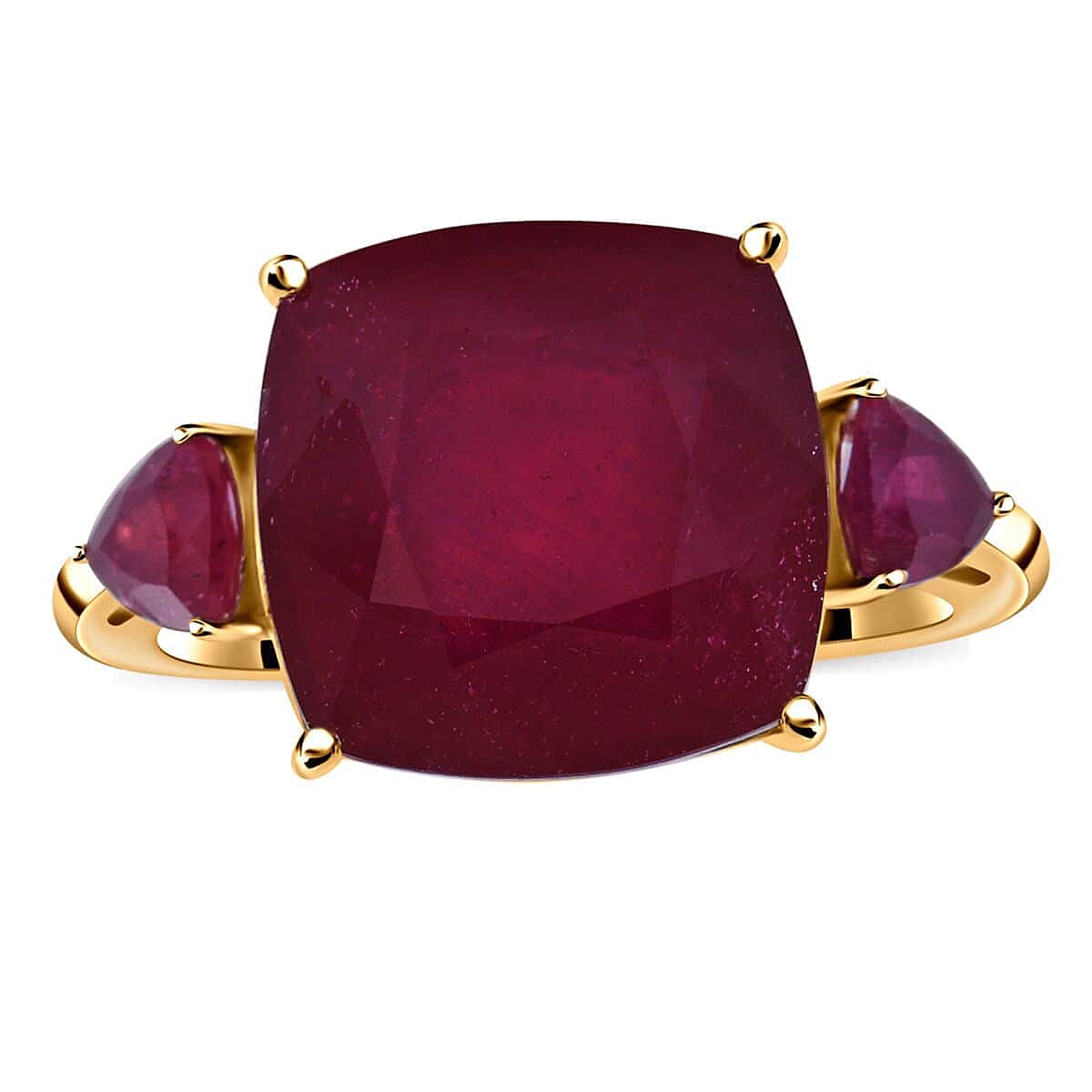 TLV Luxoro 10K Yellow Gold AAA Niassa Ruby (FF) Ring (Size 10.0) 12.30 ctw