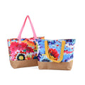 Set of 2 Artistic Flower Pattern Tote Bag (18.89"x13.77") - Sticky add to cart bar