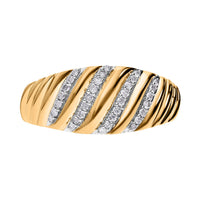 White Diamond 0.25 ctw Ring in Vermeil YG Over Sterling Silver (Size 11.5)