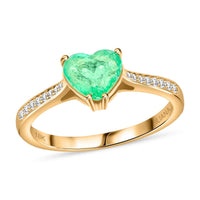 Certified & Appraised Iliana 18K Yellow Gold AAA Boyaca Colombian Emerald and G-H SI Diamond Ring (Size 10.0) 1.70 ctw