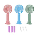 Set of 3 Handheld Fans with Base, 3 Adjustable Speed Mode and USB Charging (3.7W, 2A) - Sticky add to cart bar