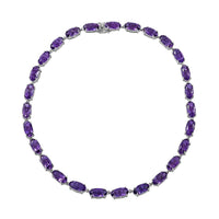 TLV African Amethyst (Ovl) Necklace (18 Inches) in Platinum Over Sterling Silver 96.65 ctw