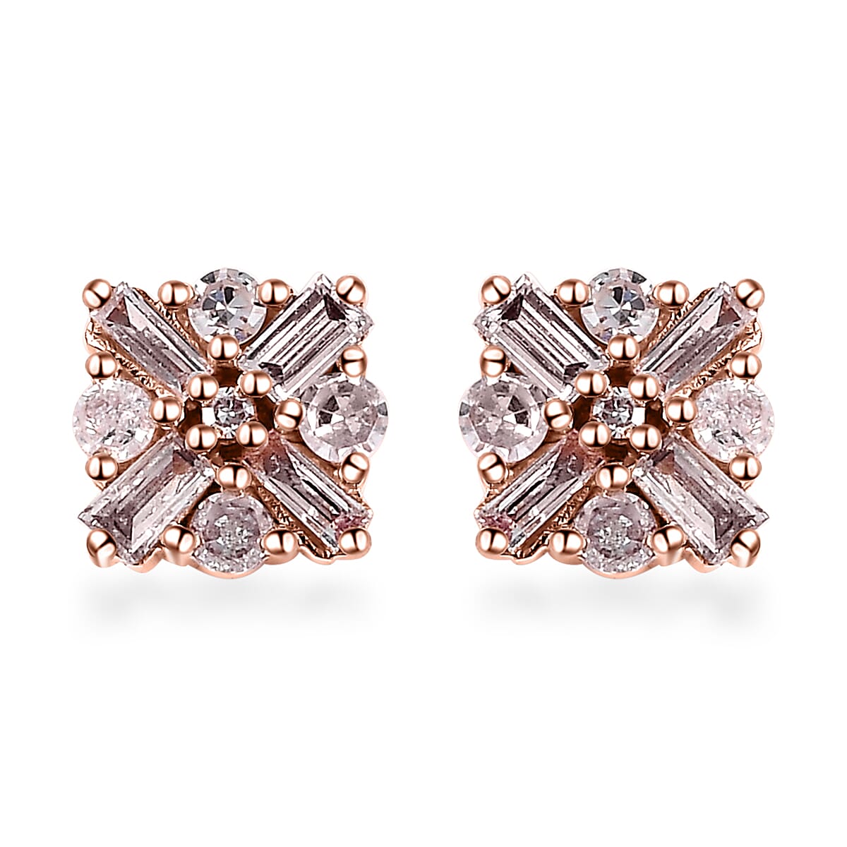 Luxoro Natural Pink Diamond I3 0.25 ctw Earrings in 10K Rose Gold