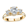 Moissanite Ring in Vermeil Yellow Gold Over Sterling Silver (Size 10.0) 2.00 ctw - Sticky add to cart bar
