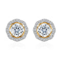 Moissanite 1.85 ctw Floral Stud Earrings in Vermeil Yellow Gold Over Sterling Silver - Sticky add to cart bar