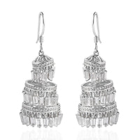 White Topaz Earrings in Rhodium Over Sterling Silver 18.85 ctw