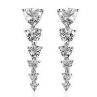 White Topaz Earrings in Rhodium Over Sterling Silver 10.75 ctw