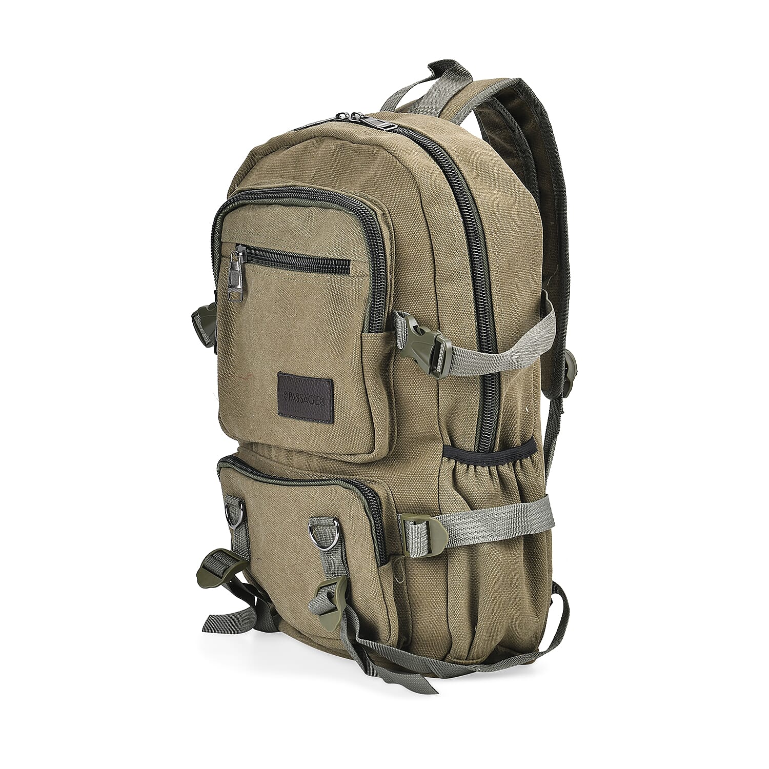 Navy Collection Army Green Multiple Pockets Backpack Bag (11.8"x4.7"x16.9") with Two Padded Shoulder Straps