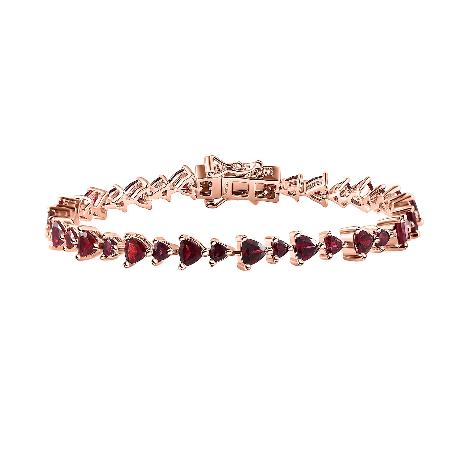Anthill Garnet Bracelet in Vermeil RG Over Sterling Silver (6.50 In) 7.40 ctw