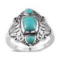 Artisan Crafted Sonoran Gold Turquoise Ring in Black Oxidied Sterling Silver 2.00 ctw - Sticky add to cart bar