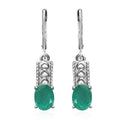 Emeraldine Quartz Lever Back Earrings in Stainless Steel 3.10 ctw - Sticky add to cart bar