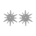 Diamond Accent Sunburst Stud Earrings in Platinum Over Sterling Silver - Sticky add to cart bar