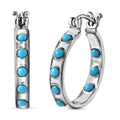 Sleeping Beauty Turquoise Hoop Earrings in Stainless Steel 1.15 ctw - Sticky add to cart bar