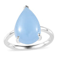 Light Blue Color Jade (D) Solitaire Ring in Sterling Silver (Size 7.0) 6.70 ctw - Sticky add to cart bar