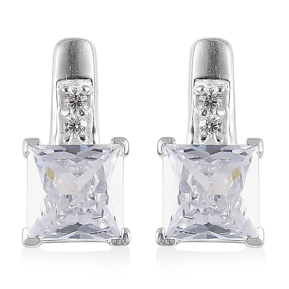 Simulated Diamond Earrings in Sterling Silver