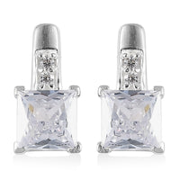 Simulated Diamond Earrings in Sterling Silver