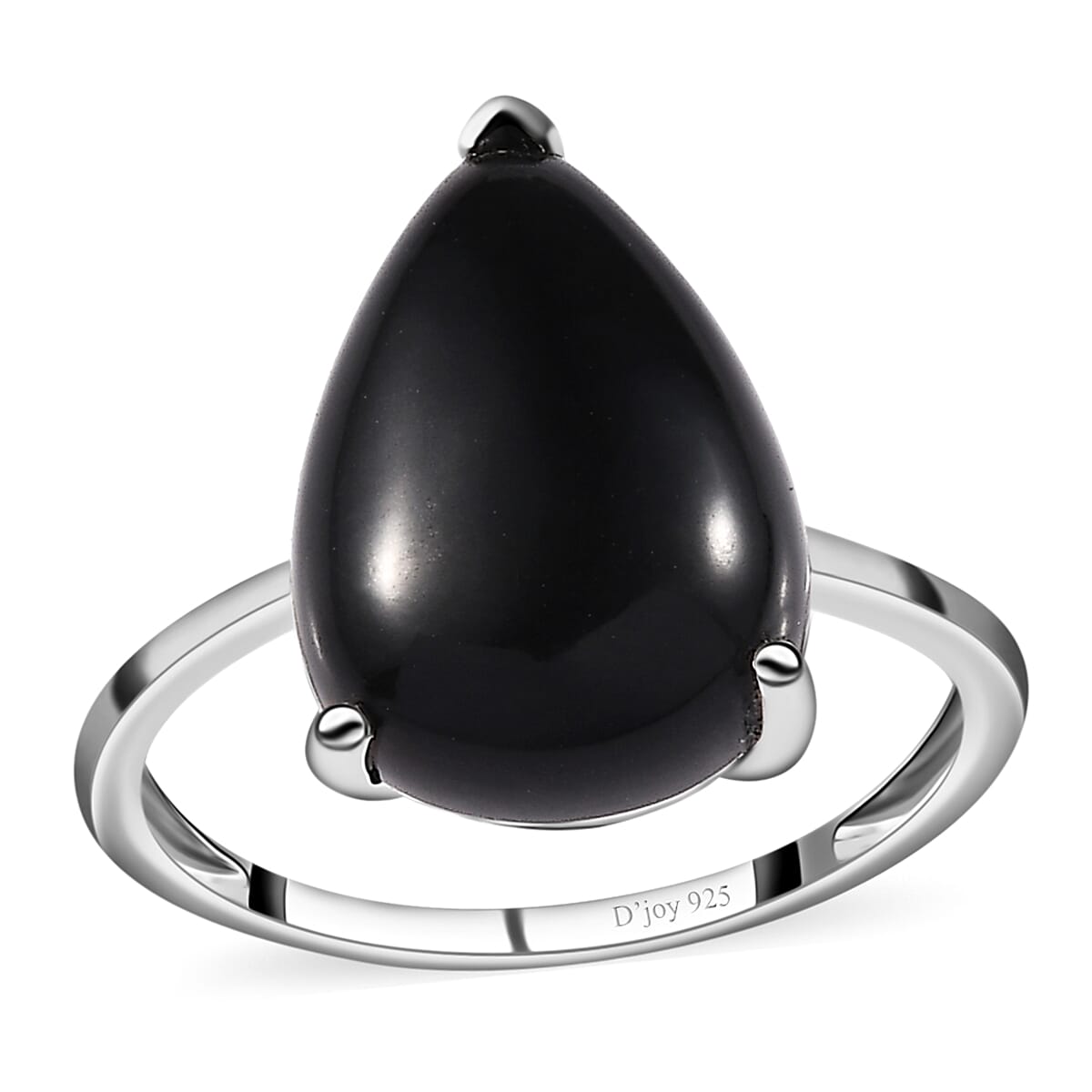 California Black Jade Solitaire Ring in Sterling Silver (Size 10.0) 6.60 ctw