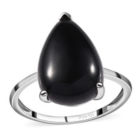 California Black Jade Solitaire Ring in Sterling Silver (Size 10.0) 6.60 ctw