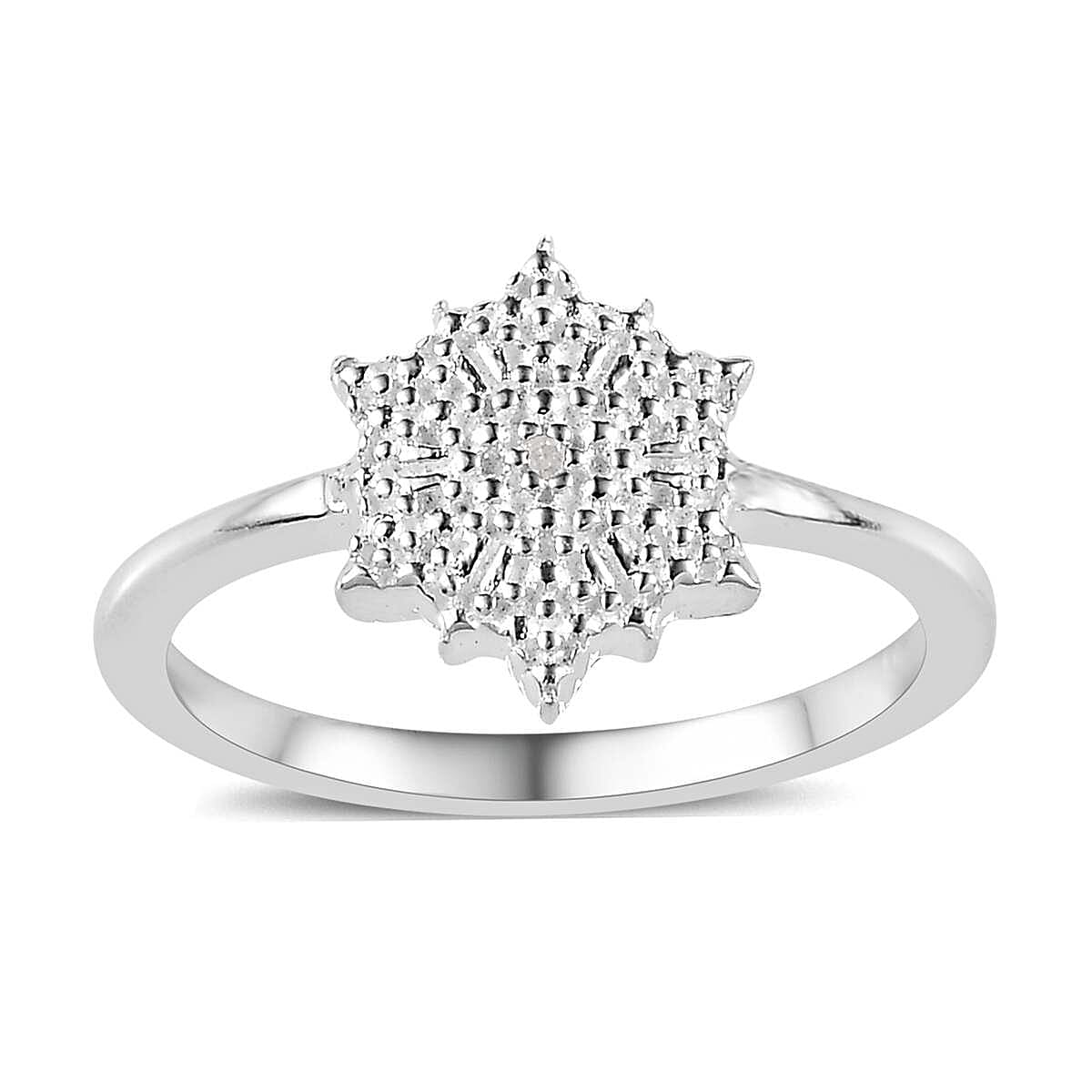 Diamond Accent Cluster Ring in Sterling Silver (Size 10.0)
