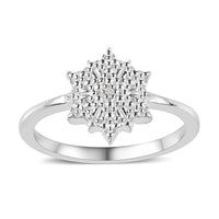 Diamond Accent Cluster Ring in Sterling Silver (Size 10.0)