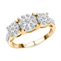 NY Closeout 10K Yellow and White Gold G-H I1 Diamond Ring (Size 6.0) 0.50 ctw