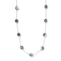 Designer Premium Austrian Crystal Station Necklace 18 Inches in Sterling Silver - Sticky add to cart bar