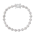 White Crystal Bracelet in Sterling Silver (6.50 In) - Sticky add to cart bar