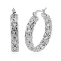 One Time Only Byzantine Link Hoop Earrings in Stainless Steel - Sticky add to cart bar