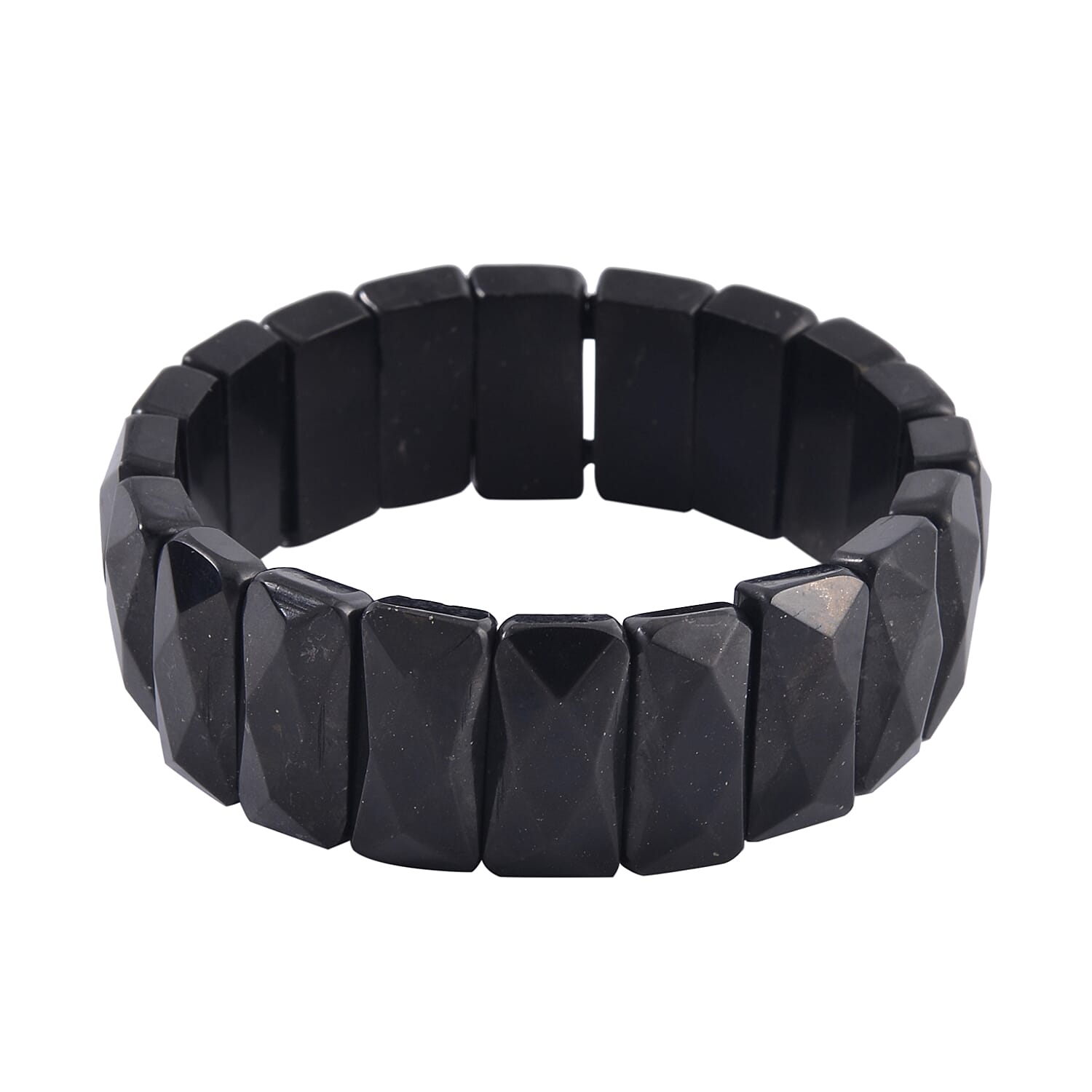 Shungite Block Stretch Bracelet 233.00 ctw