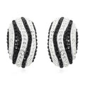 Black and White Austrian Crystal Earrings in Silvertone 3.00 ctw - Sticky add to cart bar