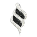 Black and White Austrian Crystal Pendant without Chain in Silvertone - Sticky add to cart bar