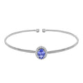 14K White Gold Tanzanite and Diamond Bangle Bracelet (7.0 In) 1.30 ctw - Sticky add to cart bar