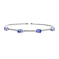 14K White Gold Tanzanite and Diamond Cuff Bracelet (7.50 in) 4 Grams 2.35 ctw - Sticky add to cart bar