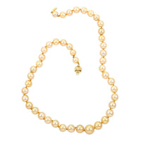 Certified & Appraised Iliana AAAA South Sea Golden Pearl 8-10mm Graduated Necklace in 18K Yellow Gold (18 Inches), Pearl Jewelry for Women, Anniversary Necklace for Wife